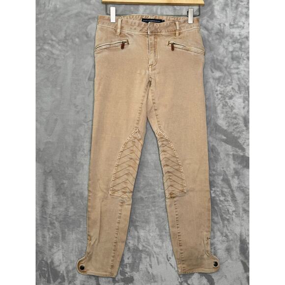 Ralph Lauren Sport Jeans Womens 26 Tan Denim Riding Pant Ankle Length Stretch - Picture 1 of 12